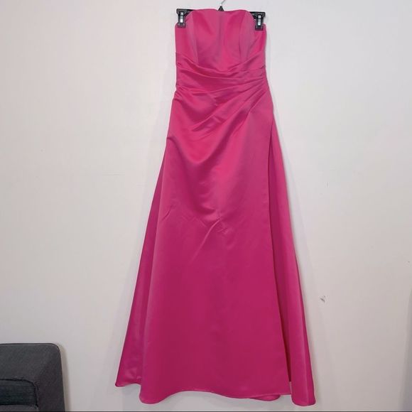 Mori Lee By Madeline Gardner Satin A-Line Prom Formal Bridesmaid Maxi Dress - Picture 2 of 11